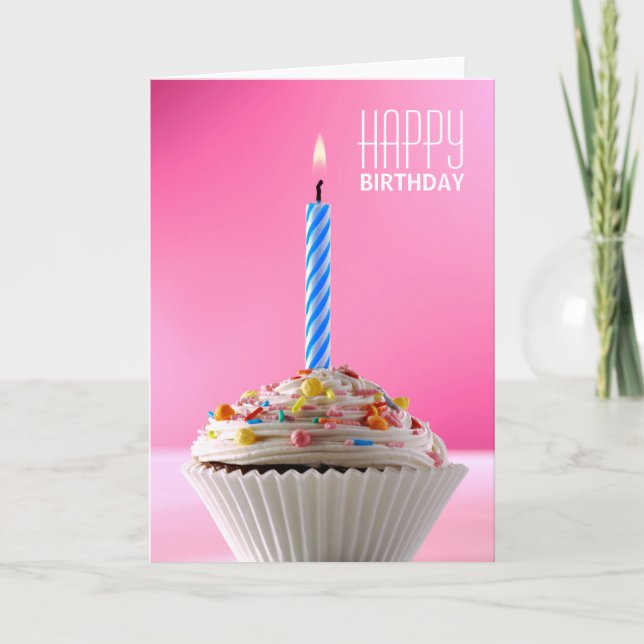 Iccicupcake zum Geburtstag dekoriert Karte (Vorderseite)