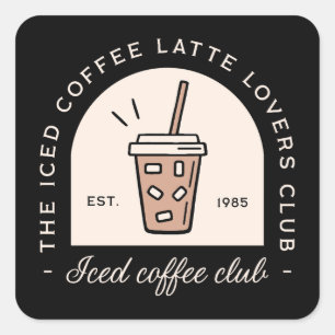 Icciot Coffee Late Liebhaber Clubmädchen, passend Quadratischer Aufkleber