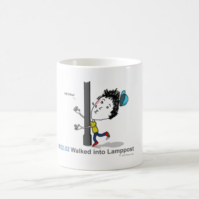 ICD-10: W22.02 ging in Laternenpfahl Kaffeetasse (Mittel)
