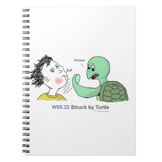 ICD-10: W59.22 geschlagen durch Schildkröte Notizblock (Vorderseite)