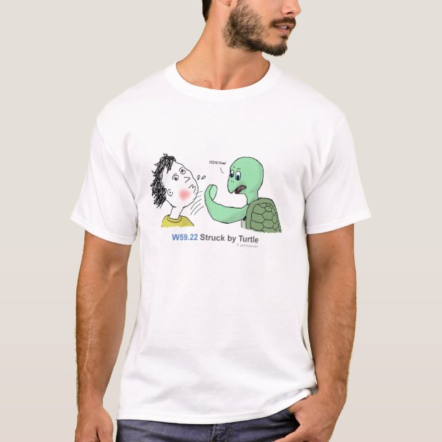 ICD-10: W59.22 geschlagen durch Schildkröte T-Shirt (Vorderseite)