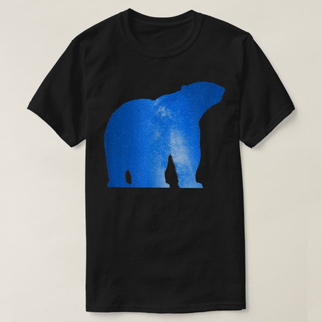 Ice Bear Polar Night Galaxy Stars Way Milky Magic  T-Shirt (Design vorne)