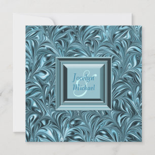 Ice Blue Aquamarin Blue Wedding Einladung