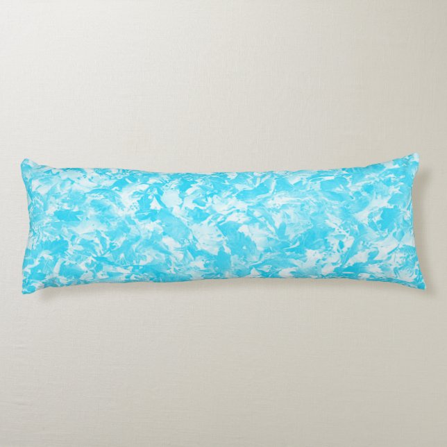 Ice Blue Blätter Seitenschläferkissen (Rückseite)