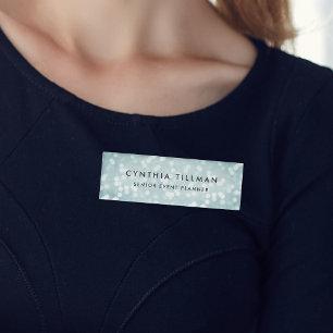 Ice Blue Bokeh Namenschild