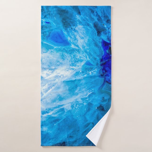 Ice Blue Crystal Gem Gemstone Agate Quartz Badehandtuch (Badehandtuch)
