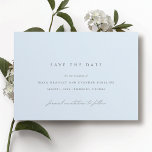Ice Blue | Elegant Simple Airy Winter Wedding Save The Date<br><div class="desc">Weich blau speichern Sie die Dattelkarten mit minimalistischem Design. Die "formelle Einladung zu folgen" ist in Kalligraphie geschrieben.</div>