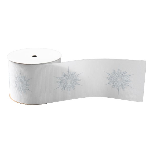 Ice Blue Elegante Snowflake Weihnachtsgeschenk Ripsband (Spule)