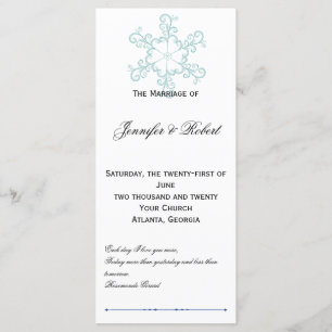Ice Blue Heart Snowflake Programme de mariage