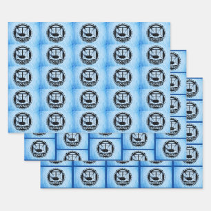 Ice Blue Hockey Geschenkpapier Set