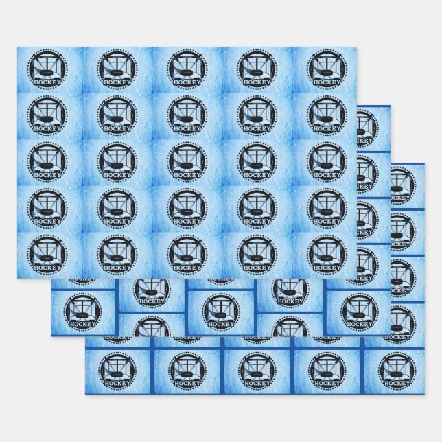 Ice Blue Hockey Geschenkpapier Set (Set)