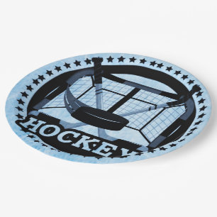 Ice Blue Hockey Pappteller