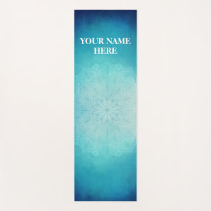 Ice Blue Natural Mandala Floral Yogamatte