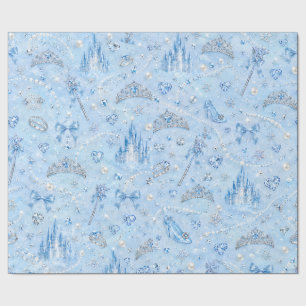 Ice Blue, Princess Tiara, Magic Wand, Birthday, Geschenkpapier