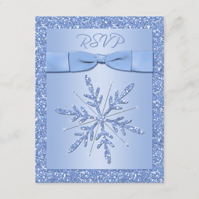 Ice Blue RSVP Card (NICHT mit Square Invite zu ver (Vorderseite)
