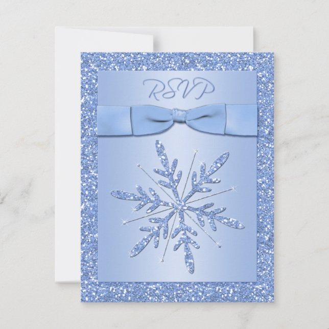 Ice Blue RSVP Card (NICHT mit Square Invite zu ver Karte (Vorderseite)