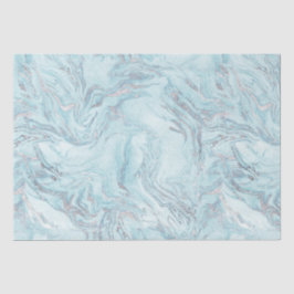 Ice Blue Silver Marble Glitz Seidenpapier