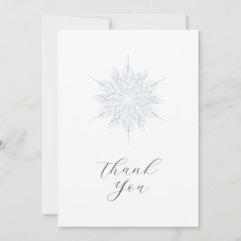 Ice Blue Snowflake Elegante Winterhochzeit Dankeskarte
