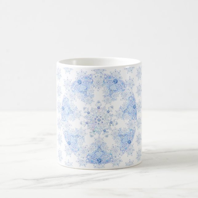 Ice Blue Snowflake Kaffeetasse (Mittel)