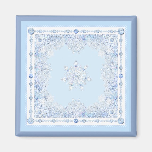 Ice Blue Snowflake Magnet (Vorne)