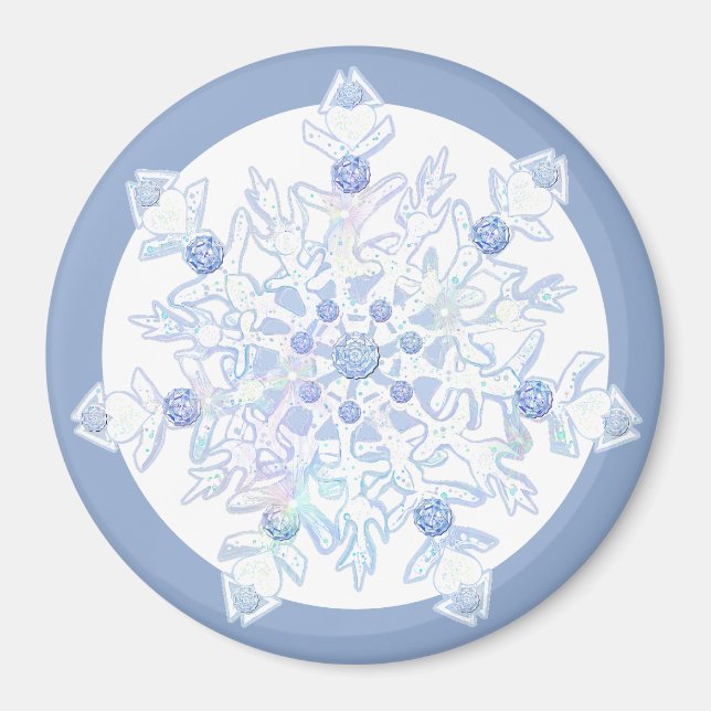 Ice Blue Snowflake Magnet (Vorne)