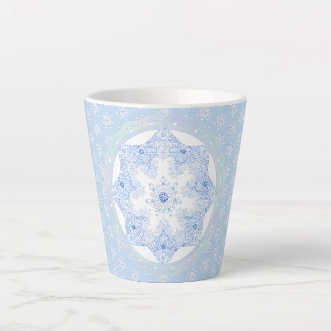 Ice Blue Snowflake Milchtasse (Vorderseite)