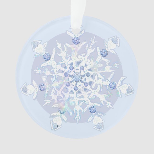Ice Blue Snowflake Ornament (Vorderseite)
