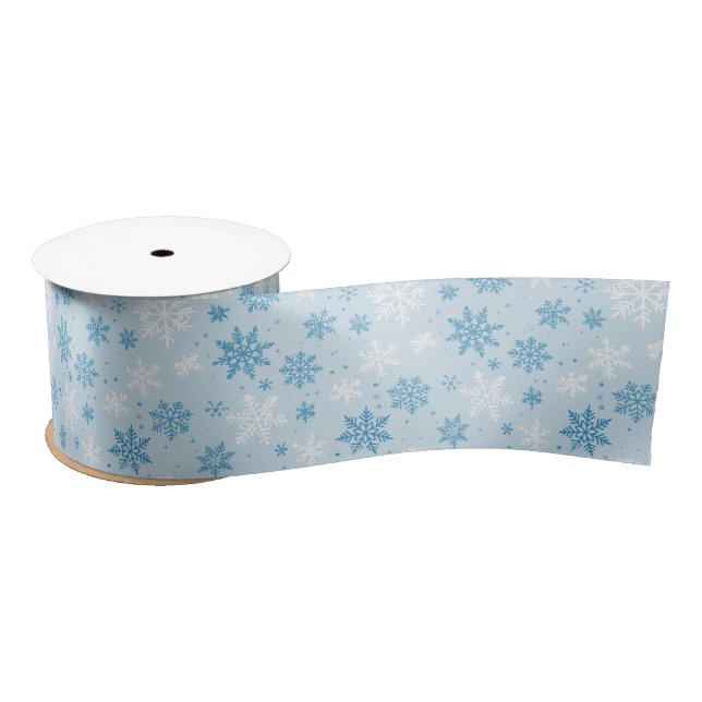 Ice Blue Snowflake Satinband (Spule)
