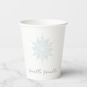 Ice Blue Snowflake Twinkle Twinkle Weihnachtsfeier Pappbecher