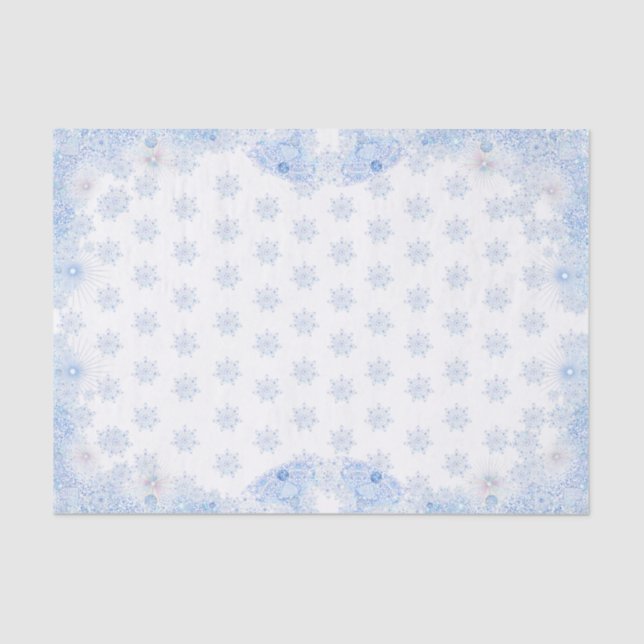 Ice blue snowflake wrapping paper seidenpapier (Vorderseite)