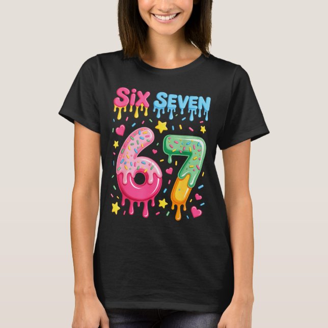 Ice Cream 67 Meme Funny Six Seven Gen Alpha Slang  T-Shirt (Vorderseite)