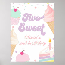 Ice Cream and Cake Two Sweet 2nd Birthday