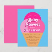 Ice Cream Baby Dusche Rosa Kone Einladung