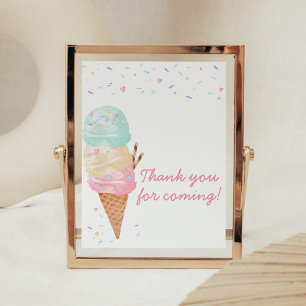 Ice Cream Baby Shower Vielen Dank für Ihr Kommen Poster
