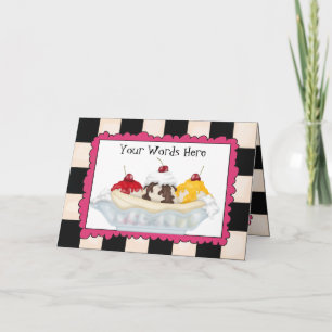 Ice Cream Banana Split carte de voeux ajouter des 