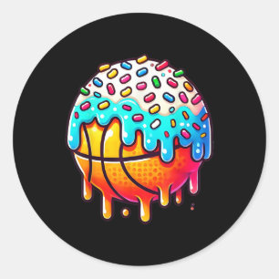 Ice Cream Basketball Tropfen Boys Girls Kinder Bas Runder Aufkleber