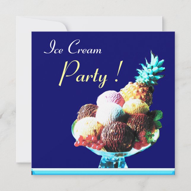 ICE CREAM BIRTHDAY PARTY 2 EINLADUNG (Vorderseite)