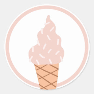 Ice Cream Birthday Party Gefallen Runder Aufkleber