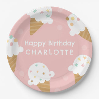 Ice Cream Birthday Party Paper Plate Pappteller