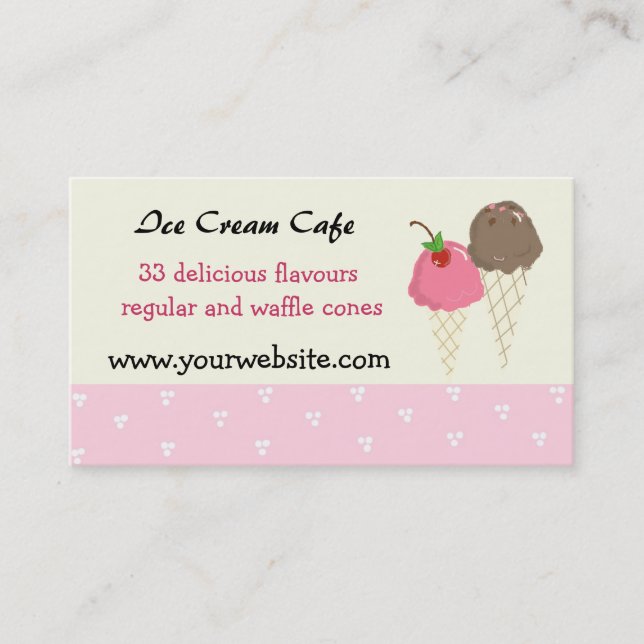 Ice Cream Café Design Visitenkarte (Vorderseite)