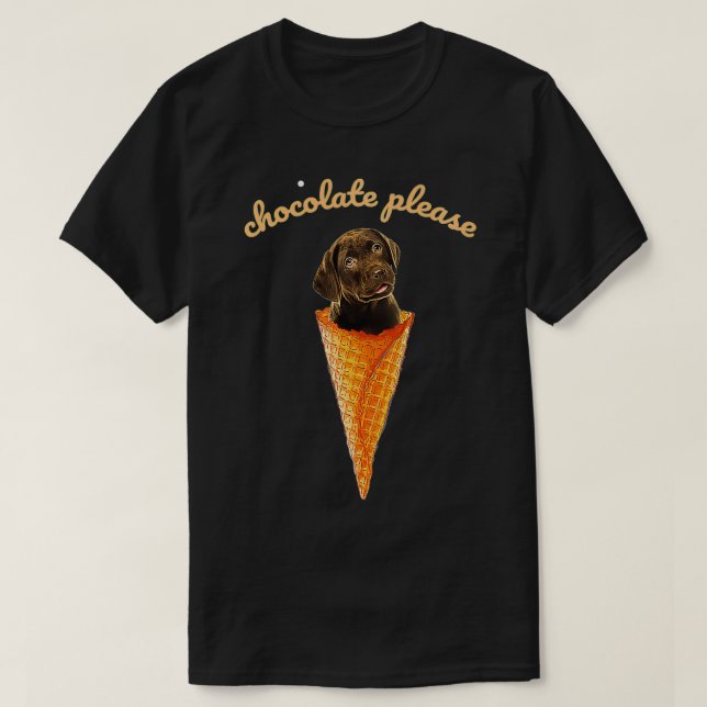 Ice Cream Chocolate Labrador Lab Premium  T-Shirt (Design vorne)