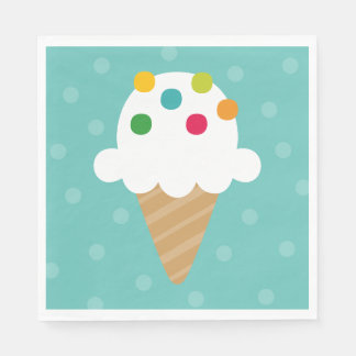 Ice Cream Cone Birthday Party Napkins Serviette