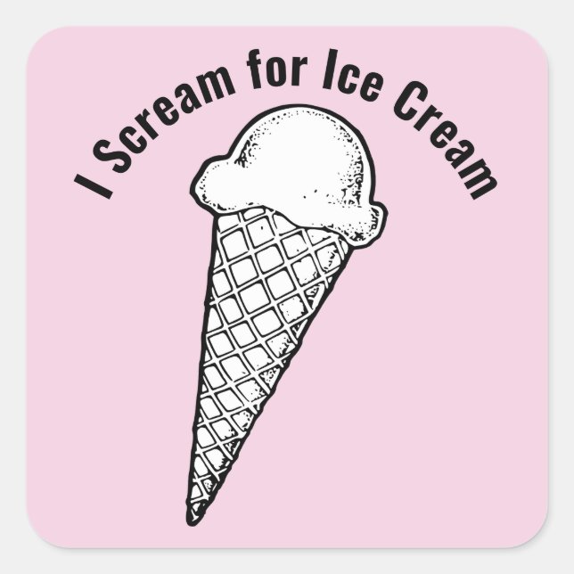 Ice Cream Cone Design Vinyl Sticker (Vorderseite)