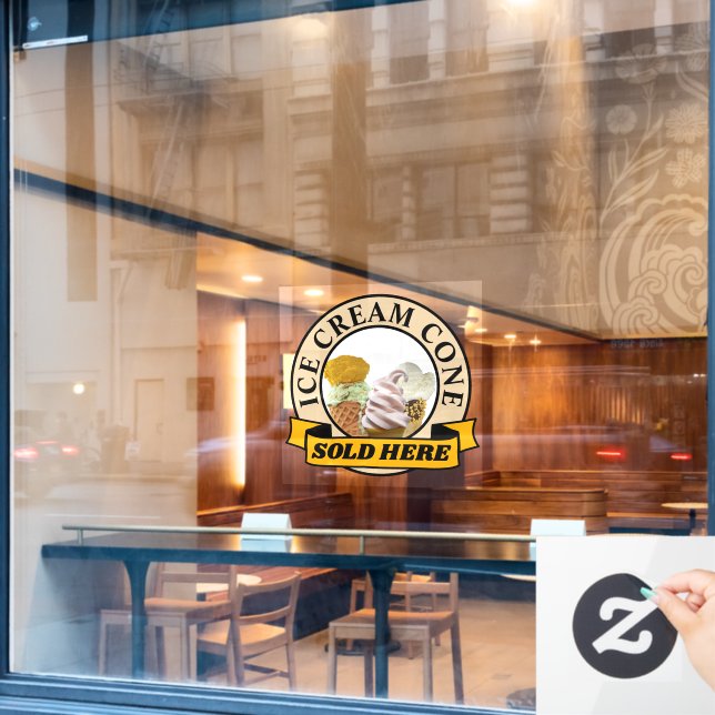 ICE CREAM CONE FENSTERAUFKLEBER (Café-Fenster)
