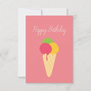Ice Cream Cone Happy Birthday Karte