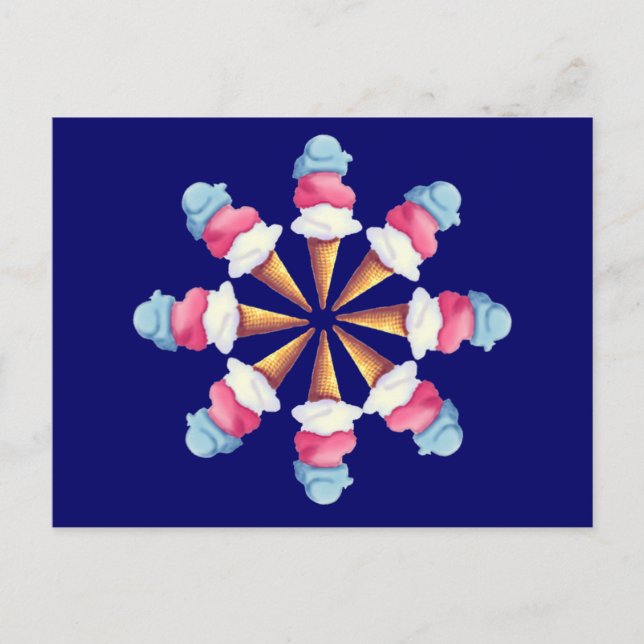 ICE CREAM CONE WHEED by SHARON SHARPE Postkarte (Vorderseite)