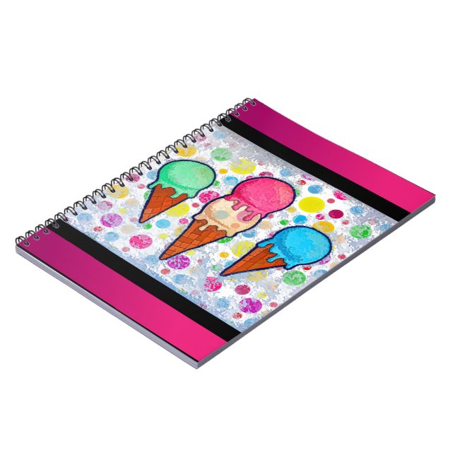 Ice Cream Cones Notebook Notizblock (Linke Seite)