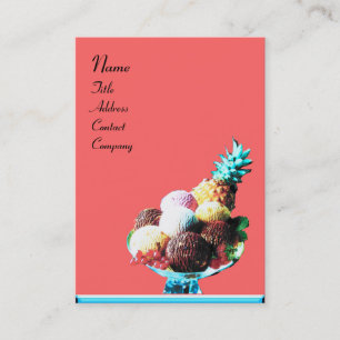 ICE CREAM - DESERT SHOP, blau, rosa schwarz Visitenkarte