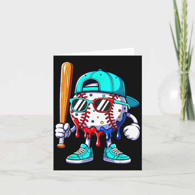 Ice Cream Drip Baseball Sts Baseball Lifestyle Boy Karte (Vorderseite)