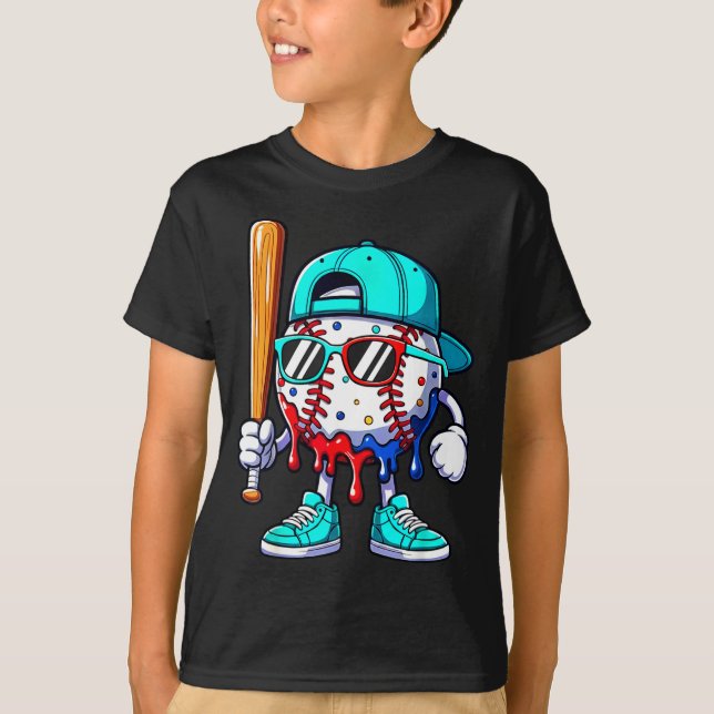 Ice Cream Drip Baseball Sts Baseball Lifestyle Boy T-Shirt (Vorderseite)